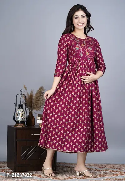 Indo-western Maroon  Viscose Rayon Gown For Women-thumb3