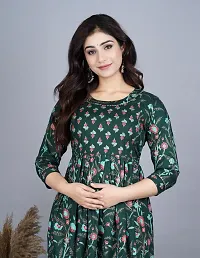 A-Line Green  Rayon Kurta For Women-thumb4