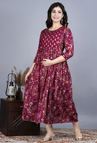 Indo-western Maroon  Viscose Rayon Gown For Women-thumb2