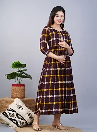 A-Line Brown  Rayon Kurta For Women-thumb2