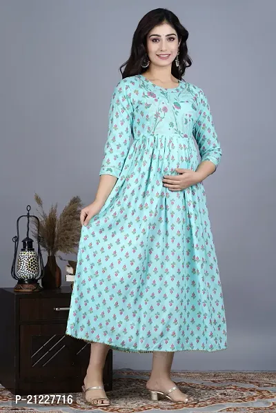 A-Line Blue  Rayon Kurta For Women-thumb3