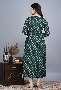 Indo-western Green  Viscose Rayon Gown For Women-thumb1