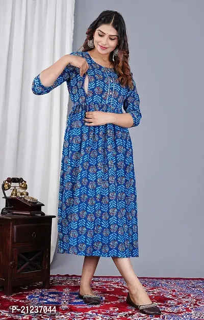 Indo-western Blue  Viscose Rayon Gown For Women