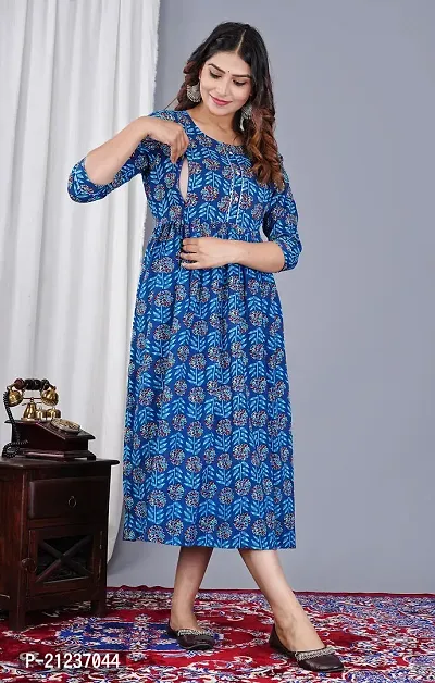 Indo-western Blue  Viscose Rayon Gown For Women-thumb0