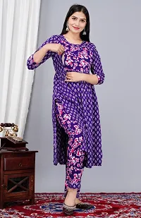 A-Line Blue  Viscose Rayon Maternity Kurta With Pant-thumb2