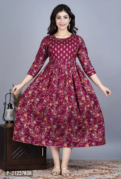 Indo-western Maroon  Viscose Rayon Gown For Women