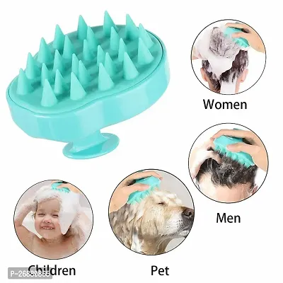 Hair Scalp Massager Brush | Hair Wash Brush | Dry Comb Head Scrubber 100% Comfortable | Silicone Head Body Massager Brush-thumb5