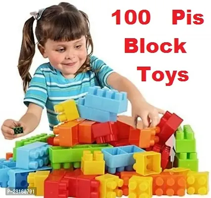 Premium  Plastic Building Blocks for Kids Puzzle Games for Kids, Toys for Children Educational  Learning Toy for Kids, Girls  Boys - (100 + Blocks) Multicolor-thumb0