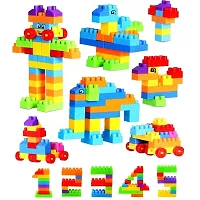 Premium  Plastic Building Blocks for Kids Puzzle Games for Kids, Toys for Children Educational  Learning Toy for Kids, Girls  Boys - (100 + Blocks) Multicolor-thumb2