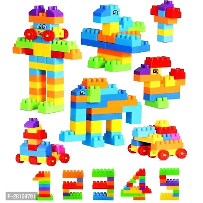 Premium  Plastic Building Blocks for Kids Puzzle Games for Kids, Toys for Children Educational  Learning Toy for Kids, Girls  Boys - (100 + Blocks) Multicolor-thumb3