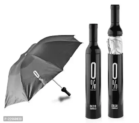 Fashionable Wine Bottle Shape Umbrella with features of a transformer, this 30 cm Umbrella bottle in a wine shape designed bottle can transform to 110 cm wide  60cm Height which can cover up an adult-thumb0
