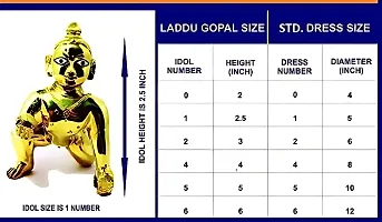 size 2,3 pack of 10pcs laddu gopal ji( heavy dress 3 pcs,1mala,1 tulsi mala,1nappy,1mukut,1kangan set,1basuri,1 bistar-thumb2