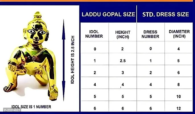 size 2,3 pack of 10pcs laddu gopal ji( heavy dress 3 pcs,1mala,1 tulsi mala,1nappy,1mukut,1kangan set,1basuri,1 bistar-thumb3