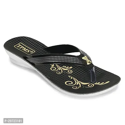 Fancy  Black PU Flip Flops for Woman-thumb5