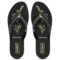 Fancy  Black PU Flip Flops for Woman-thumb1