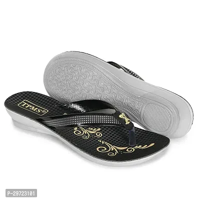 Fancy  Black PU Flip Flops for Woman-thumb3