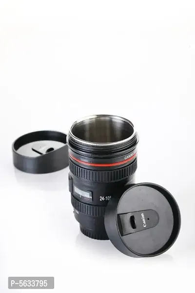 Camera Lens Shaped Coffee Mug Flask With Lid-thumb0