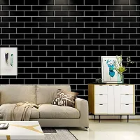 Black Bricks Self Adhesive Wallpaper 200 X 45 CM-thumb1