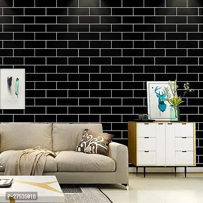 Black Bricks Self Adhesive Wallpaper 200 X 45 CM-thumb2