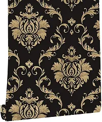 Black Gold Damask Self Adhesive Wallpaper 200X45CM-thumb2