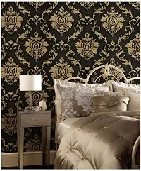 Black Gold Damask Self Adhesive Wallpaper 200X45CM-thumb4