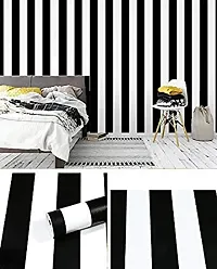 LC Black And White Lines Self Adhesive Wallpaper 200X45CM Approx 9.68 SQ FT-thumb3