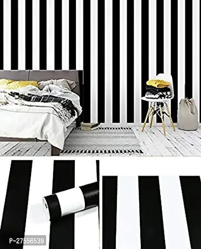 LC Black And White Lines Self Adhesive Wallpaper 200X45CM Approx 9.68 SQ FT-thumb4