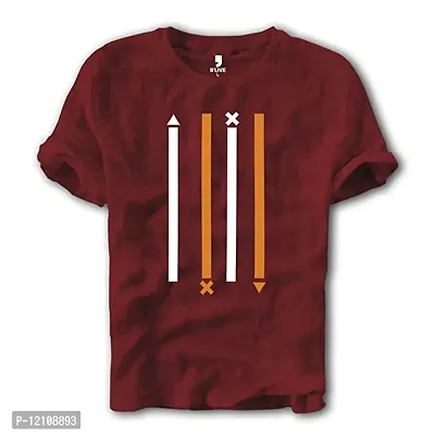 Reliable Maroon Cotton  Round Neck Tees For Men