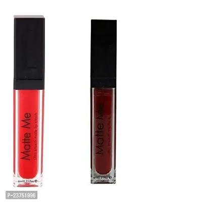 (Easy Kart) Matte Me Ultra Smooth Liquid Lipstick, 6 ml (Red+Maroon) -Set of 2-thumb0