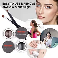 (Easy kart)  2 in 1 Music Flower Gel Eyeliner Kajal Black  Brown Waterproof  Smudge Proof, 24 Hour Long Lasting, Comes With 2 Makeup Brushes (Gel eyeliner) pack of 1 pcs-thumb1