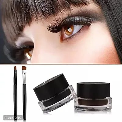 (Easy kart)  2 in 1 Music Flower Gel Eyeliner Kajal Black  Brown Waterproof  Smudge Proof, 24 Hour Long Lasting, Comes With 2 Makeup Brushes (Gel eyeliner) pack of 1 pcs-thumb3