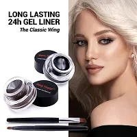 (Easy kart)  2 in 1 Music Flower Gel Eyeliner Kajal Black  Brown Waterproof  Smudge Proof, 24 Hour Long Lasting, Comes With 2 Makeup Brushes (Gel eyeliner) pack of 1 pcs-thumb3