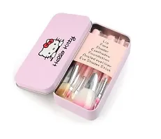 (Easy Kart) 7 Pcs pink color hello kitty makeup brush set-thumb1