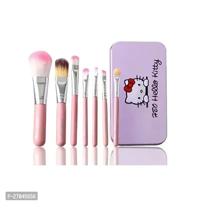 (Easy Kart) 7 Pcs pink color hello kitty makeup brush set-thumb4