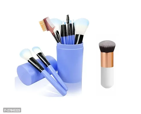 12 pcs sky blue makeup brush set,1 White color round foundation makeup brush (Set of 2)-thumb0