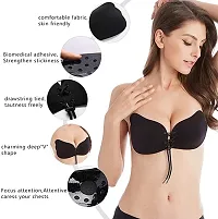 BS Traders Women's Silicone Strapless Backless Adhesive Stick On Invisible Lightly Padded Wire Free Bra for Girls-thumb2