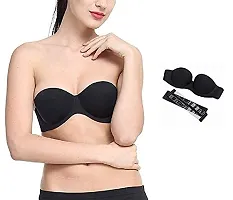 Women Strapless Heavily Padded with Transparent Back Bra (Pack of 1)-thumb3