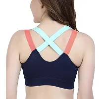 Women Sports Bra for Gym, Running Bra with Removable Pads (Pack of 1) (Blue)-thumb1