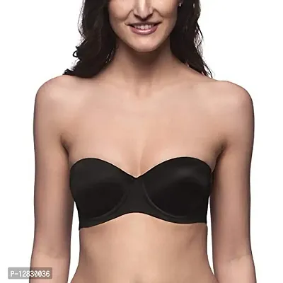Women Strapless Heavily Padded with Transparent Back Bra (Pack of 1)-thumb0