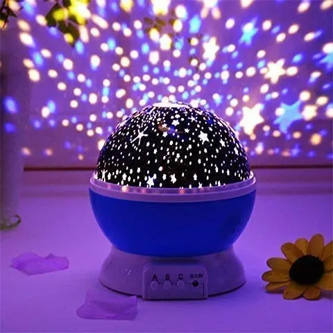 Plastic Colorful Galaxy Moon Star Master Projector LED Romantic Cosmos Sky Night Rotating Lamp Lights for Kid's, Bedroom and Decoration with USB Wire Multicolour Pack of 1