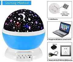 Plastic Colorful Galaxy Moon Star Master Projector LED Romantic Cosmos Sky Night Rotating Lamp Lights for Kid's, Bedroom and Decoration with USB Wire Multicolour Pack of 1-thumb1