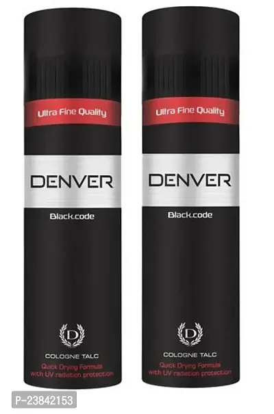 DENVER Black Code Cologne Body Talc, 100gm (PACK OF 2)