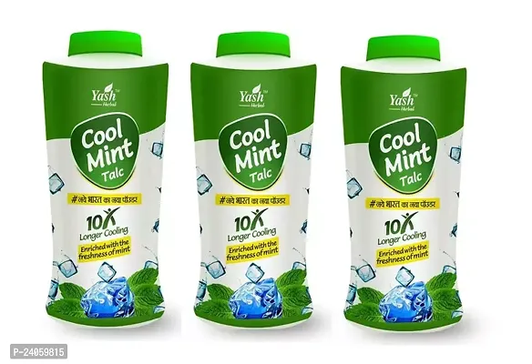 Yash Herbal Cool Mint Talc Powder (Pack Of 3)-thumb0