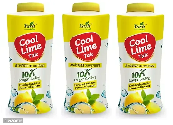 Yash herbal Cool lime talc longer cooling Enriched with the power of lemon 100gm(Pack of 3)