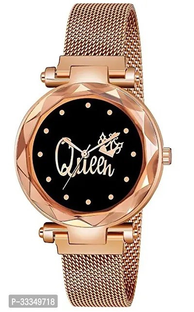 Stylish Golden Metal Analog Watch For Women-thumb0