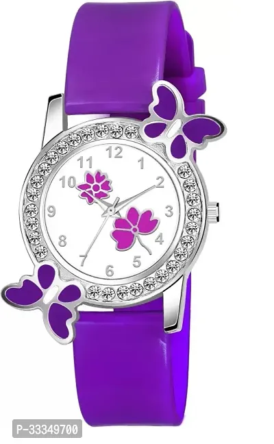 Stylish Purple Synthetic Leather Analog Watch For Women-thumb0