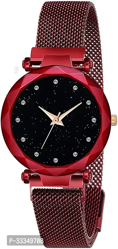 Stylish Red Metal Analog Watch For Women-thumb0