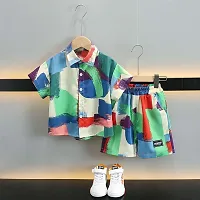 Fabulous Multicoloured Rayon Printed Shirts with Shorts For Boys-thumb3