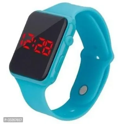 Stylish Rubber Blue Digital Watch For Men-thumb0