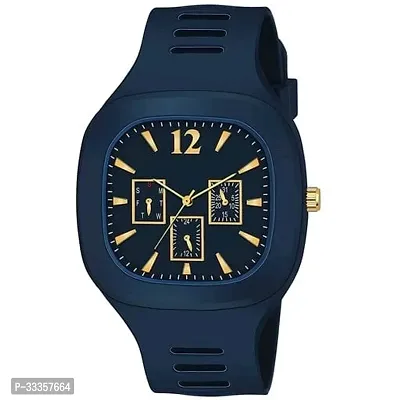 Stylish Plastic Blue Analog Watch For Men-thumb0